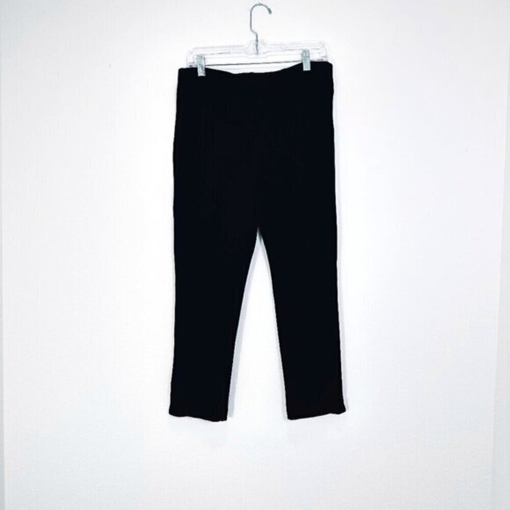 Chico's So Slimming Juliet Ankle Pants Black Ponte Knit Pull‎ On Casual Size S